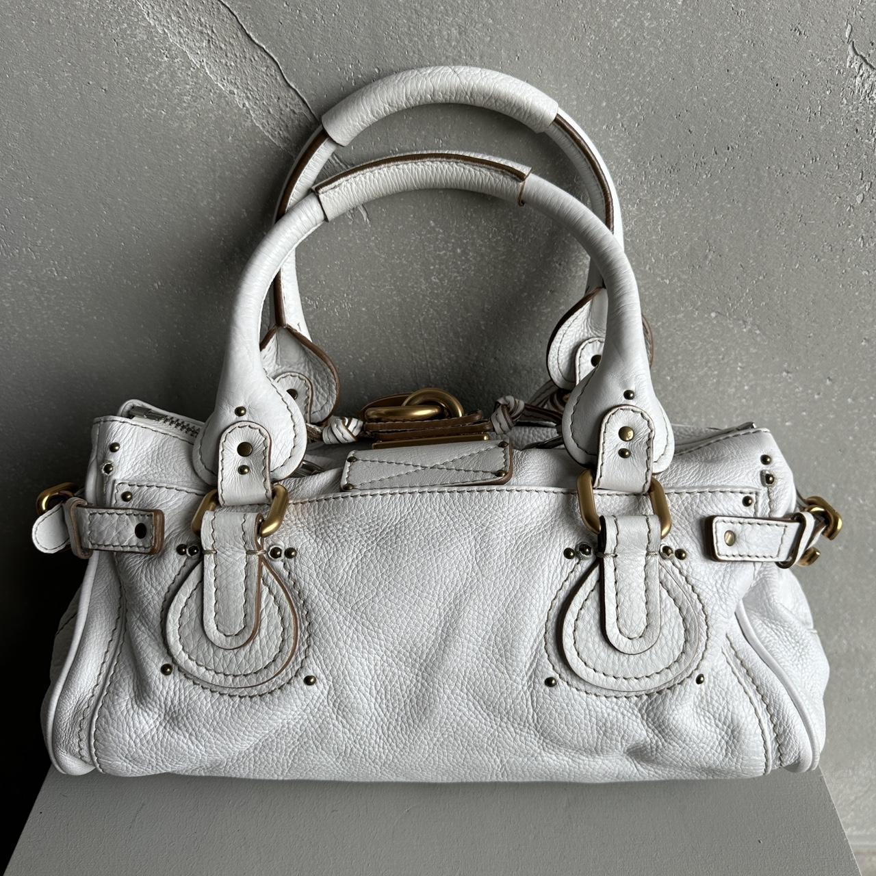 🔥 Authentic Iconic CHLOE Paddington Bag in white leather Pre-owned 🔥