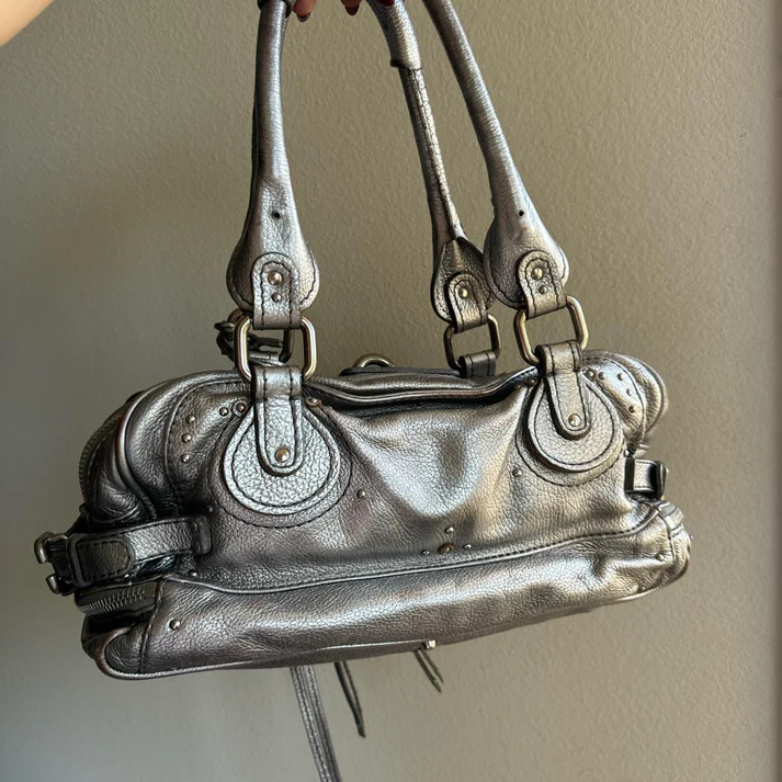 🏵️ Pre-owned Authentic silver Chloe paddington bag 🏵️