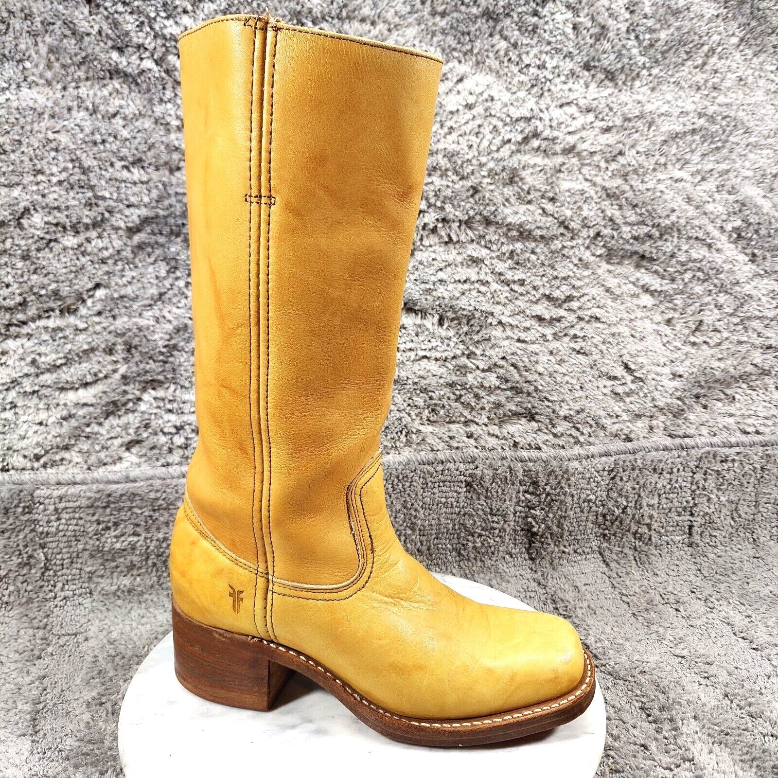 Frye Campus Banana Boots Womens 7.5 Yellow Square Toe 14L