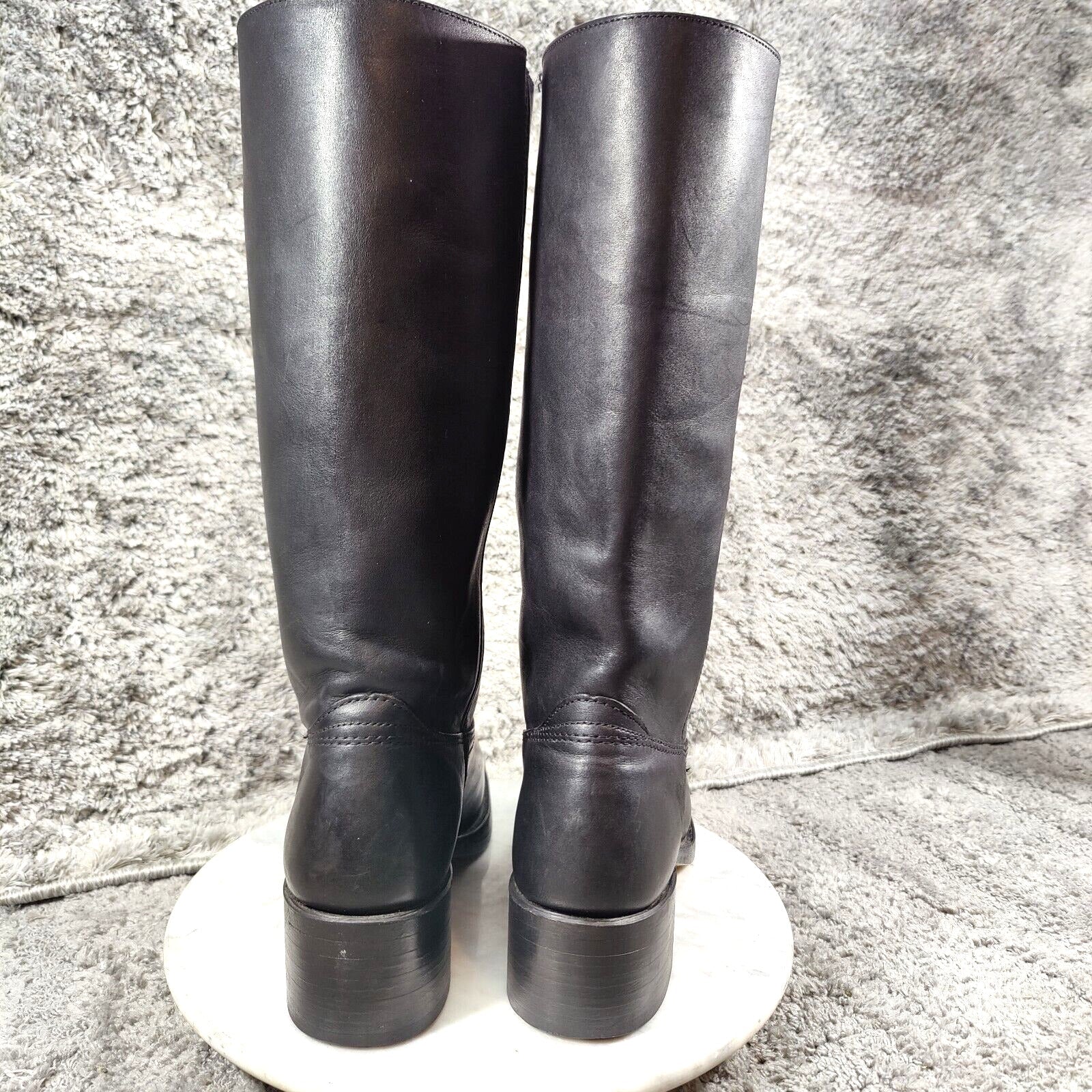 Frye Campus Boots Womens 8 Black Square Toe Chunky