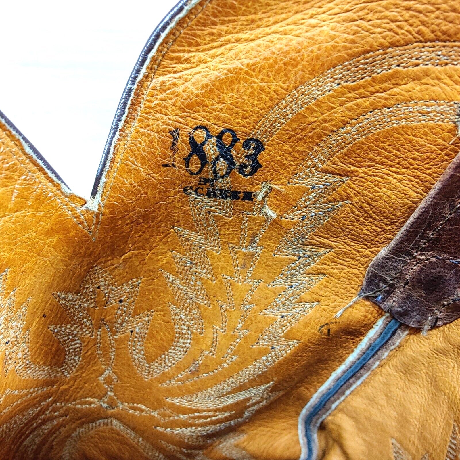 Lucchese 1883 Caiman Tail Western Boots Women 8.5 B Brown Cowboy Exotic