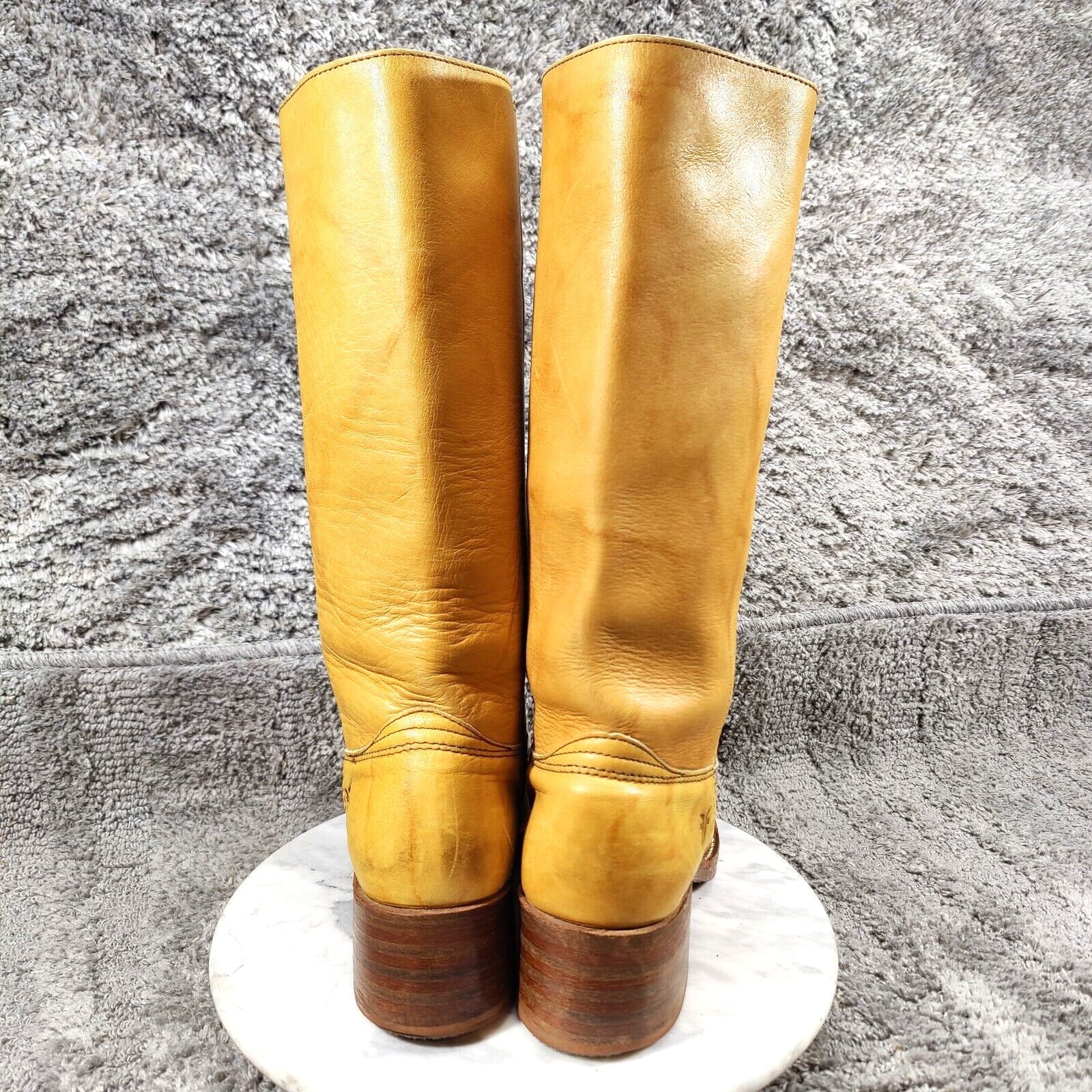 Frye Campus Banana Boots Womens 7.5 Yellow Square Toe 14L