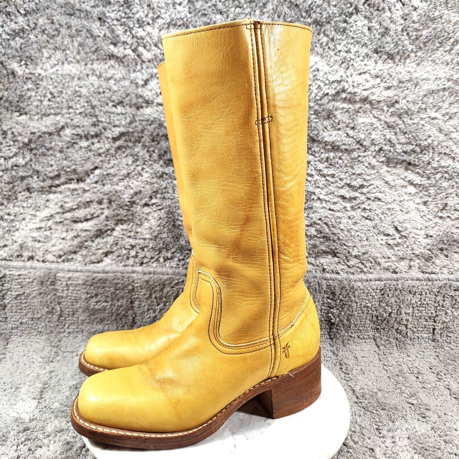 Frye Campus Banana Boots Womens 7.5 Yellow Square Toe 14L