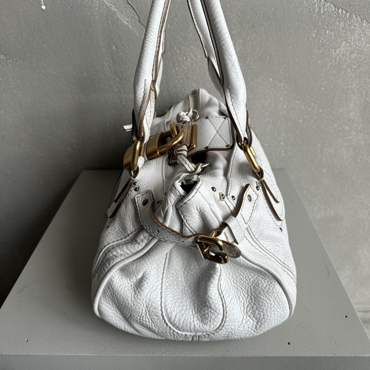 🔥 Authentic Iconic CHLOE Paddington Bag in white leather Pre-owned 🔥