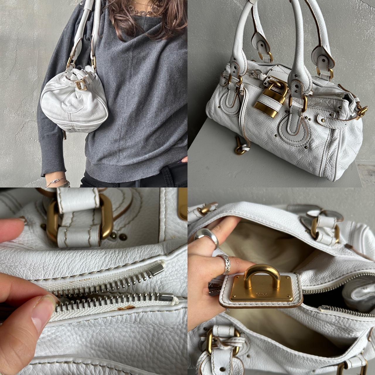 🔥 Authentic Iconic CHLOE Paddington Bag in white leather Pre-owned 🔥