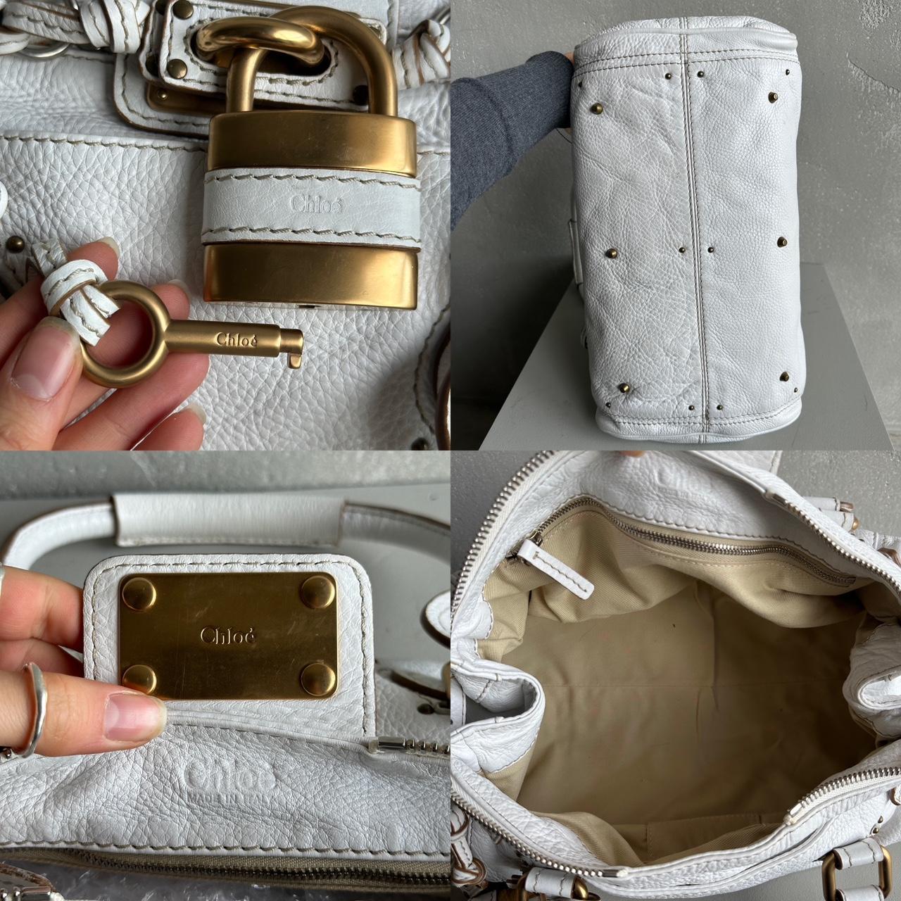 🔥 Authentic Iconic CHLOE Paddington Bag in white leather Pre-owned 🔥