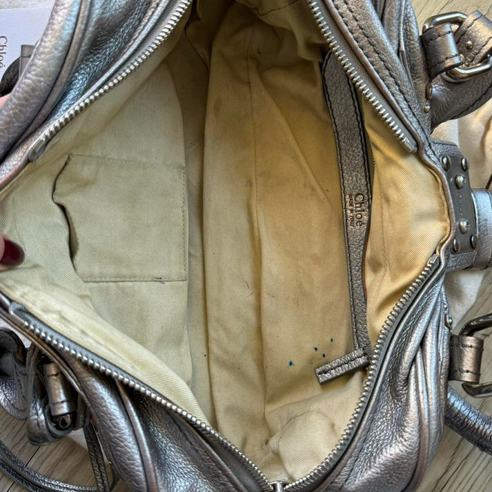 🏵️ Pre-owned Authentic silver Chloe paddington bag 🏵️