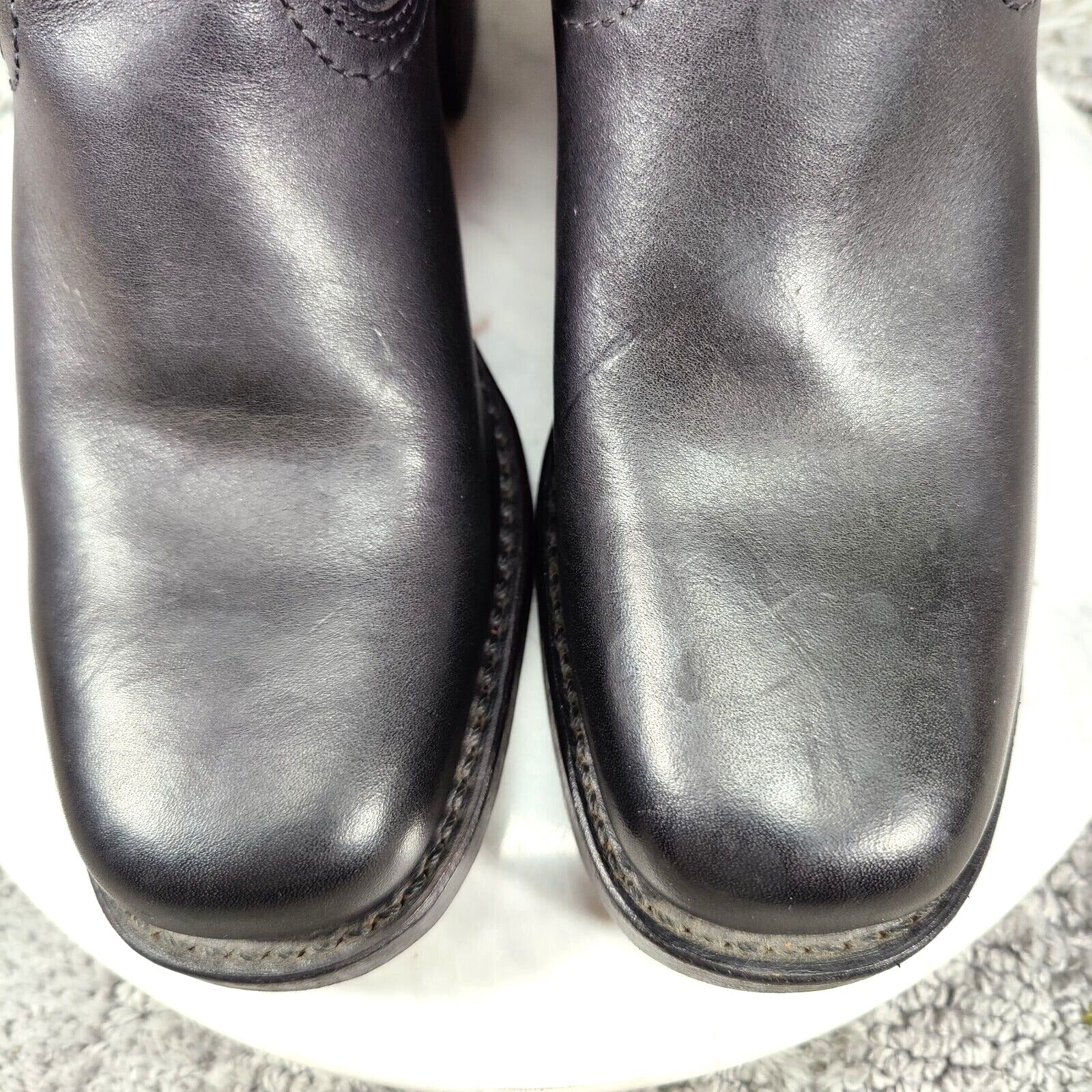 Frye Campus Boots Womens 8 Black Square Toe Chunky