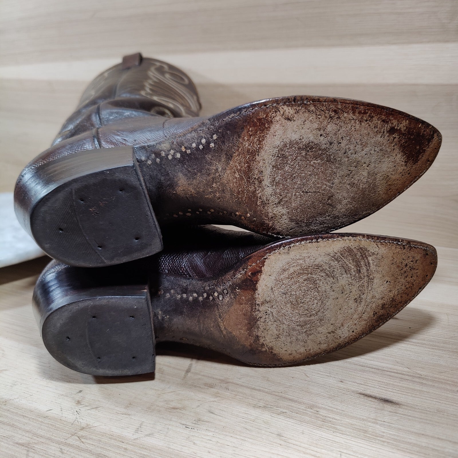 Vintage Dan Post Exotic Lizard Cowboy Boots Mens 10 D Western Teju
