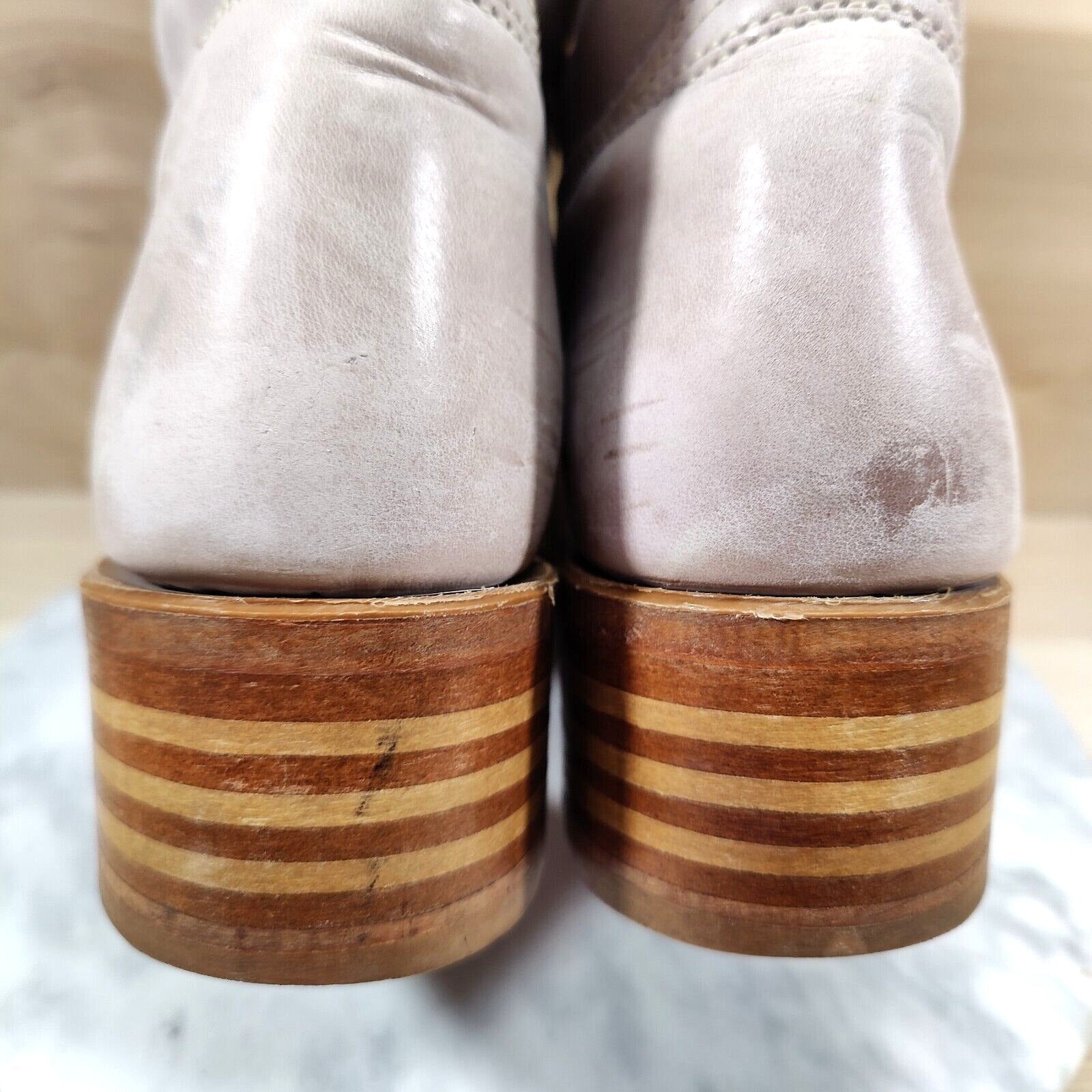 Vintage Frye Campus Boots Womens 9.5 Light Purple 14L Square Toe RARE