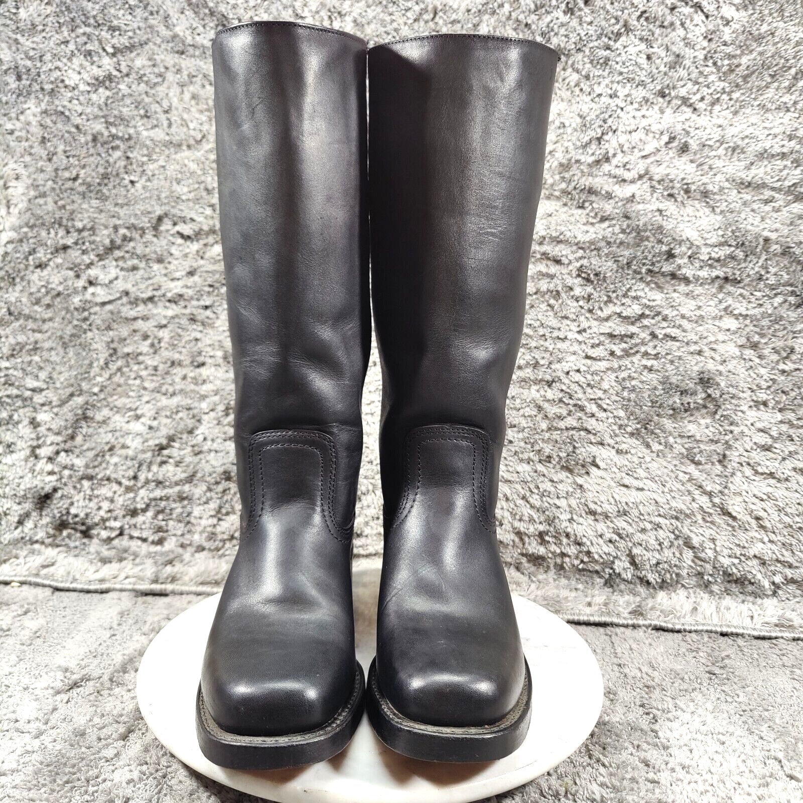 Frye Campus Boots Womens 8 Black Square Toe Chunky