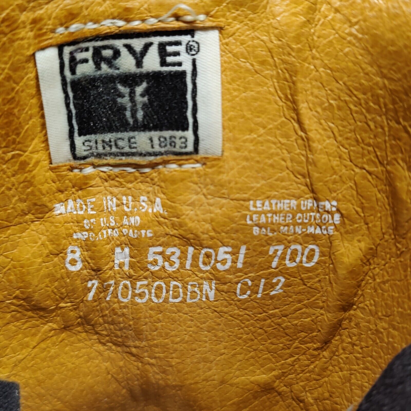 Vtg Frye Campus Boots Womens 8 Golden Brown Western Square Toe 14L Distressed